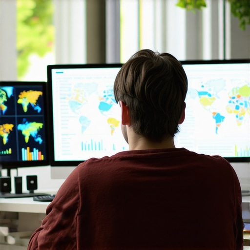 Person reviewing complex local SEO analytics on a computer screen