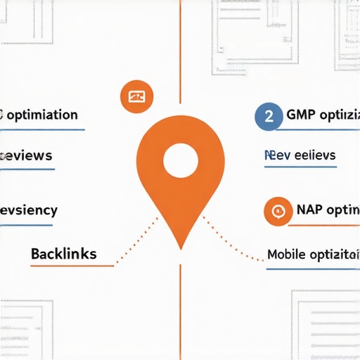 Infographic illustrating key local SEO tactics for better map rankings in 2025.