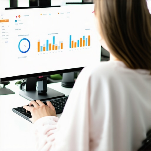 Person analyzing local SEO data on multiple screens