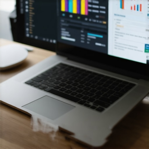 Person analyzing local SEO performance on a laptop with charts and dashboards