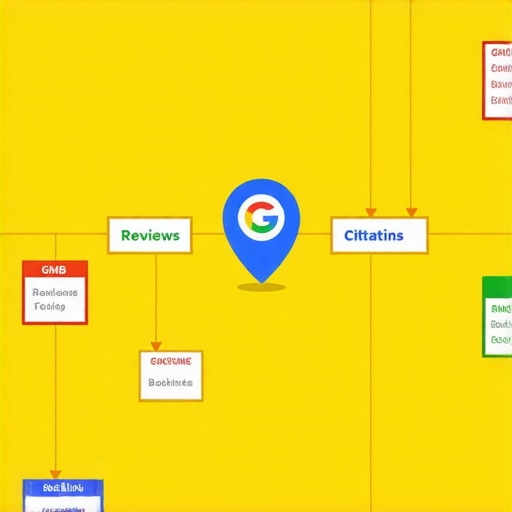 Flowchart showing steps to improve Google Maps ranking for local businesses.