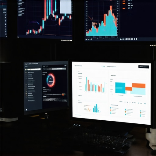 A workspace with screens displaying local SEO and map ranking analytics.