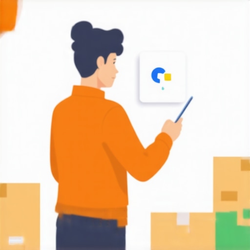 Business owner connecting inventory system with online listings for real-time updates.