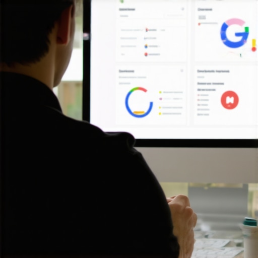 Close-up of a person analyzing local SEO metrics on a computer display.