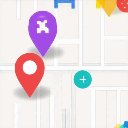 Digital map showing local business positions and review signals to improve rankings
