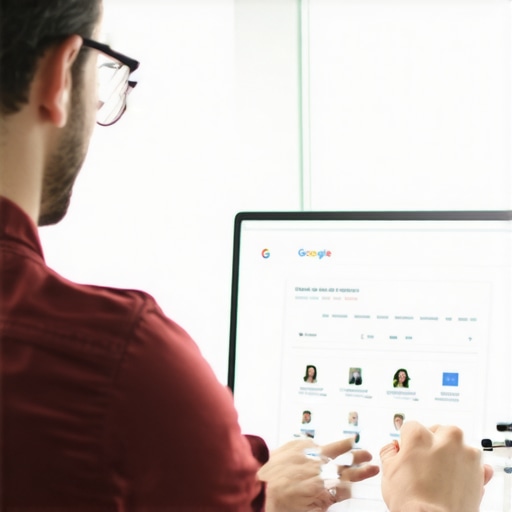 Business owner updating online profile for better local search ranking.