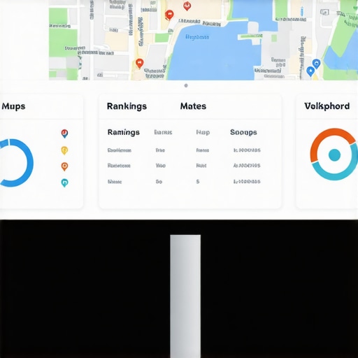 Dashboard displaying local SEO analysis and map ranking metrics