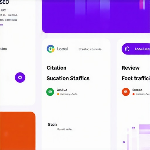 Screenshot of a dashboard with graphs and metrics tracking local search performance and signals.