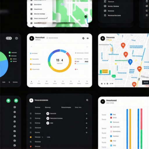 Screenshot of local SEO tools tracking map positions and signals.
